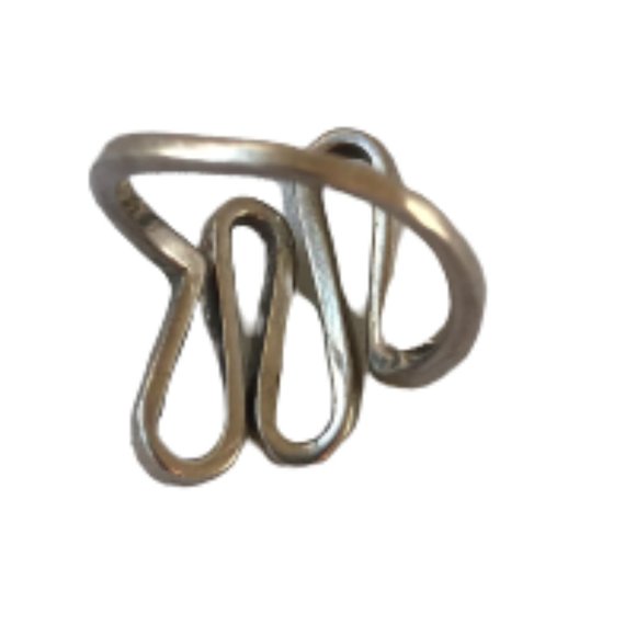 Vintage Sterling Silver Infinity design Wave Ring - Picture 3 of 7